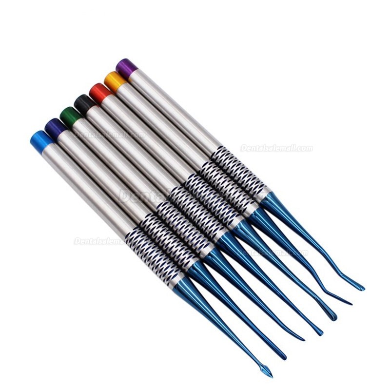 7Pcs Dental Implant Luxating Root Tooth Elevator Knife Extraction Dentist Instruments Tool German Stainless Steel